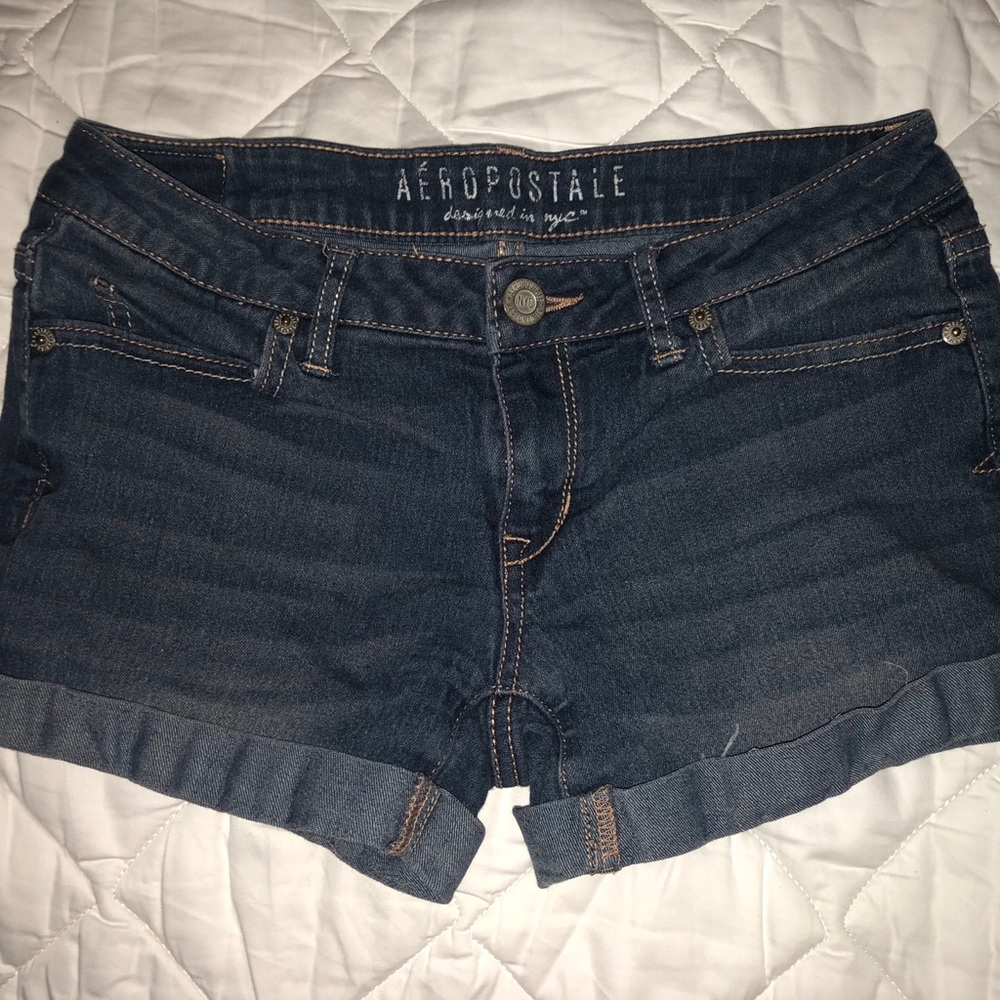 Darkwash jean shorts